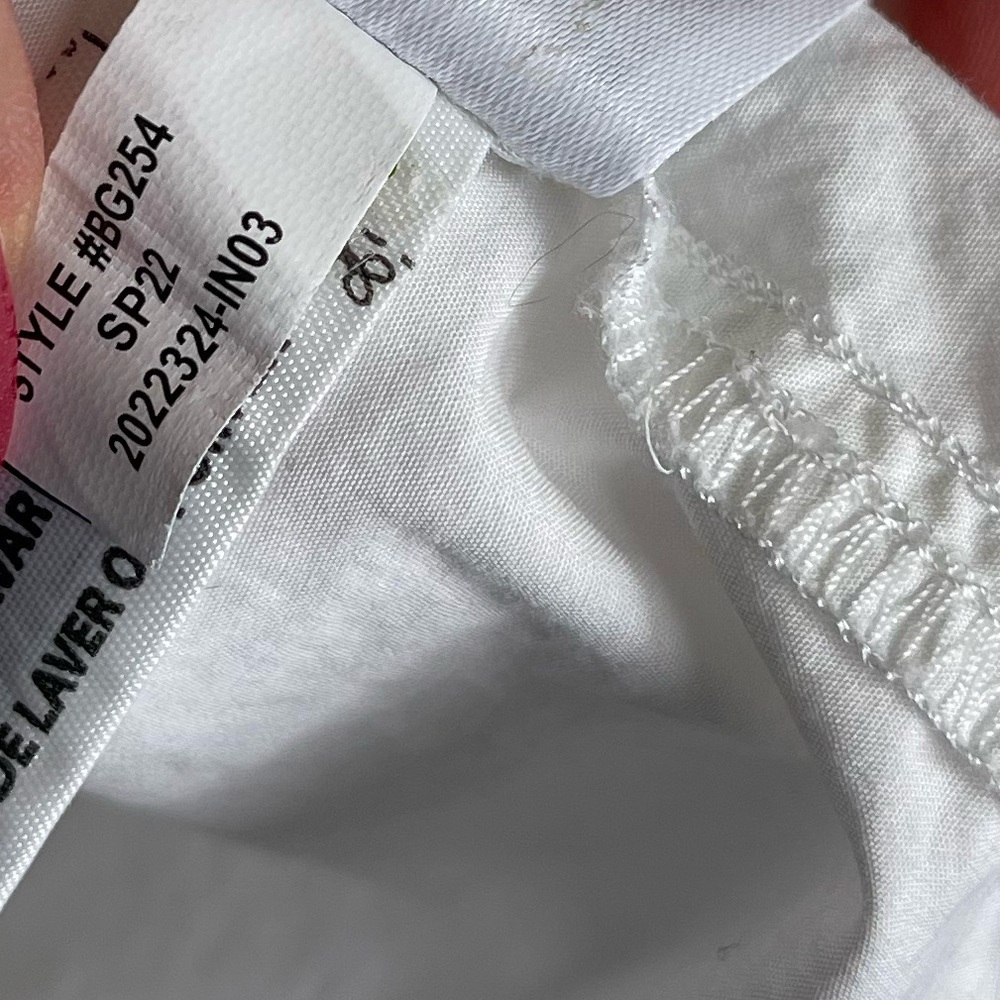 J. Crew Tie Sleeve Button Front Cotton Poplin Top in White Size Large - Picture 11 of 11